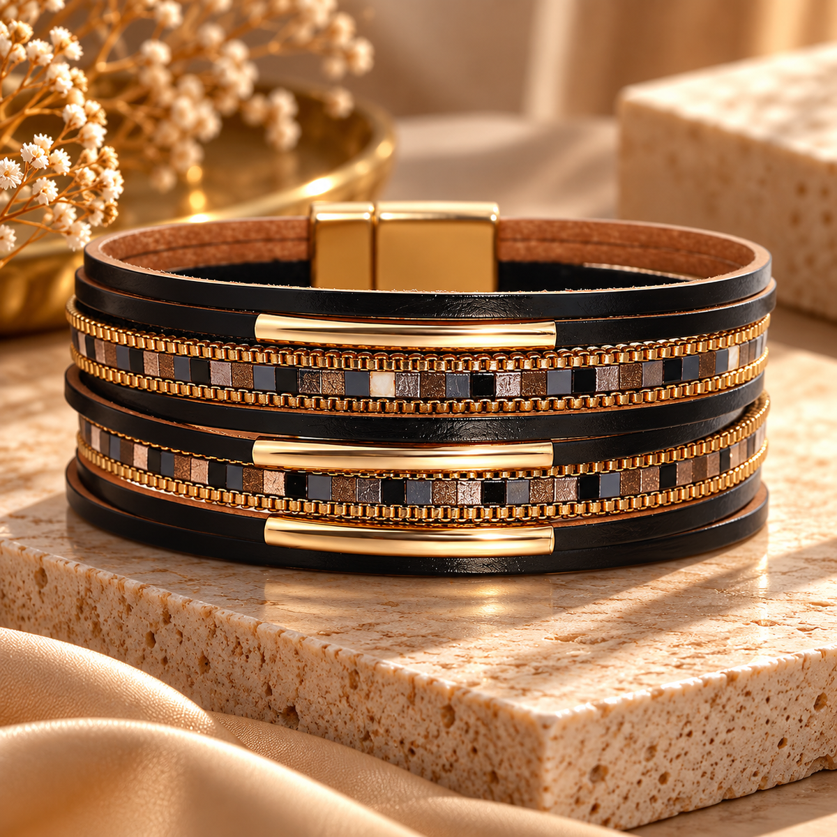 Midnight Luxe Wrap Bracelet