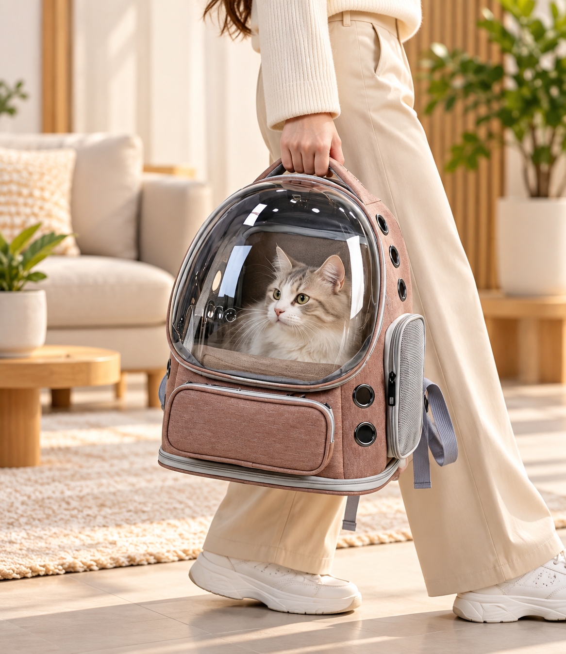AeroPet Expandable Backpack – Breathable Travel Carrier for Cats & Small Dogs