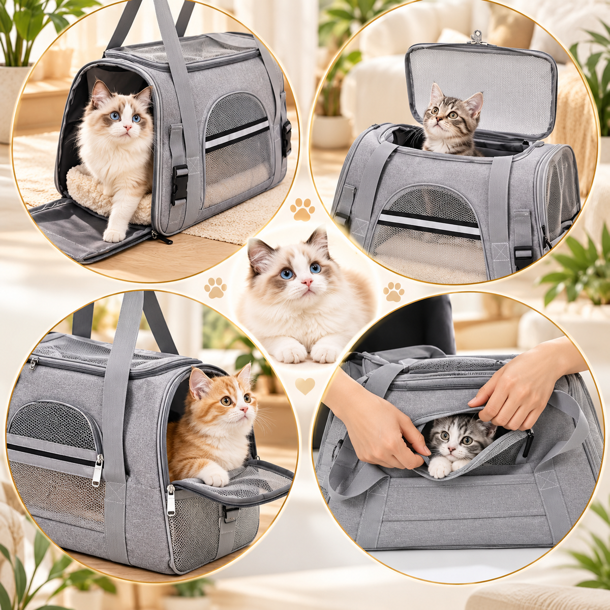 LuxePet Travel Carrier -Soft Airline-Approved Bag for Cats & Dogs