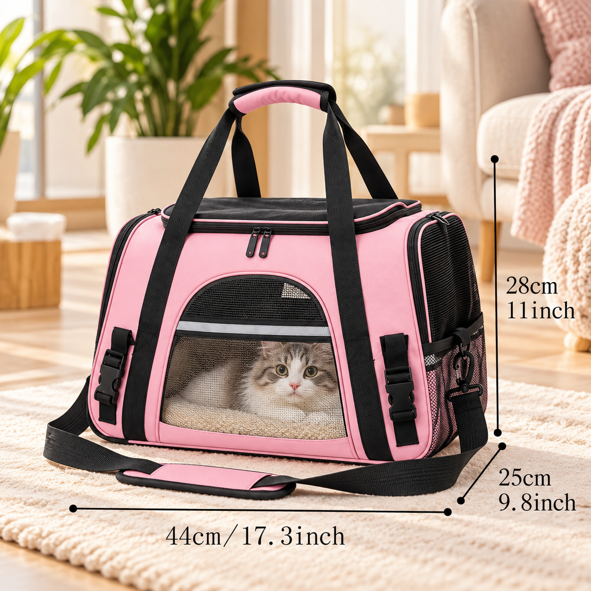 LuxePet Travel Carrier -Soft Airline-Approved Bag for Cats & Dogs