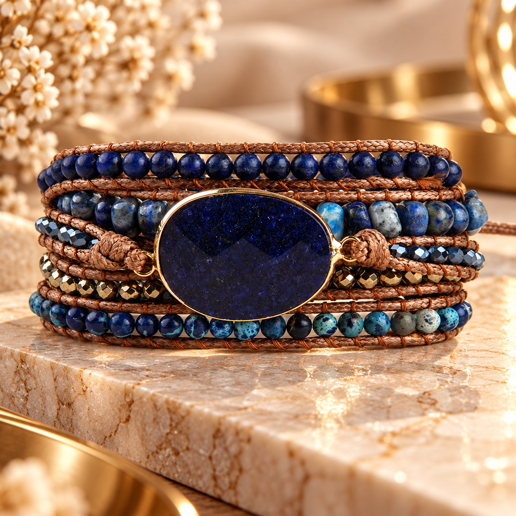 Midnight Stone Wrap Bracelet