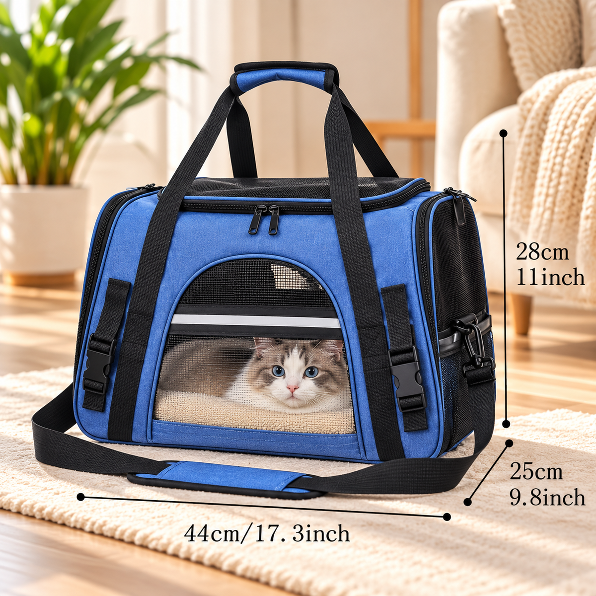 LuxePet Travel Carrier -Soft Airline-Approved Bag for Cats & Dogs