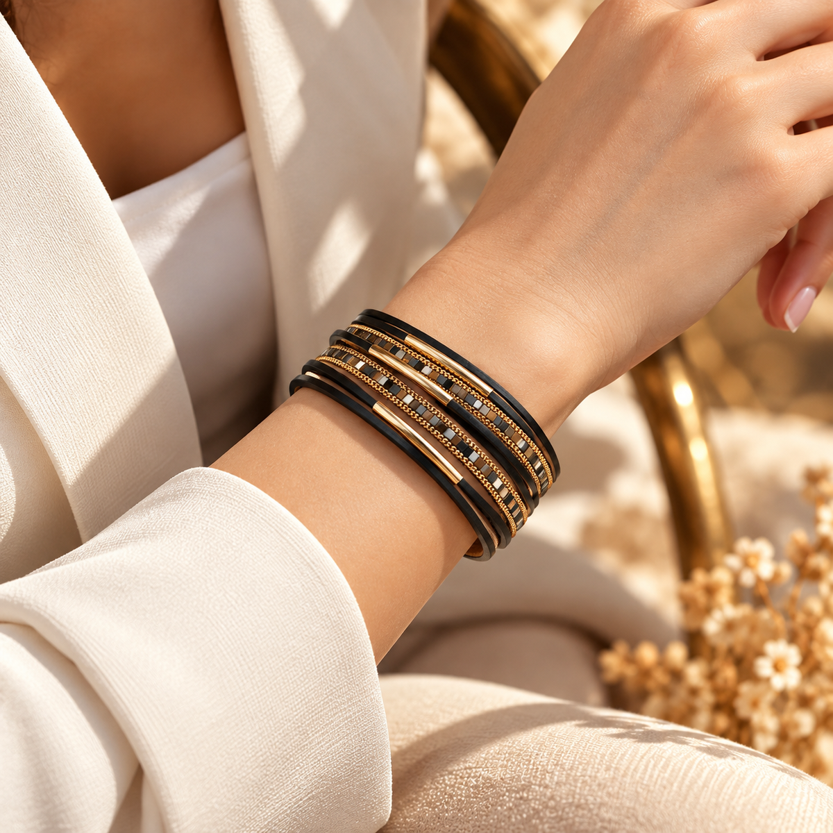 Midnight Luxe Wrap Bracelet