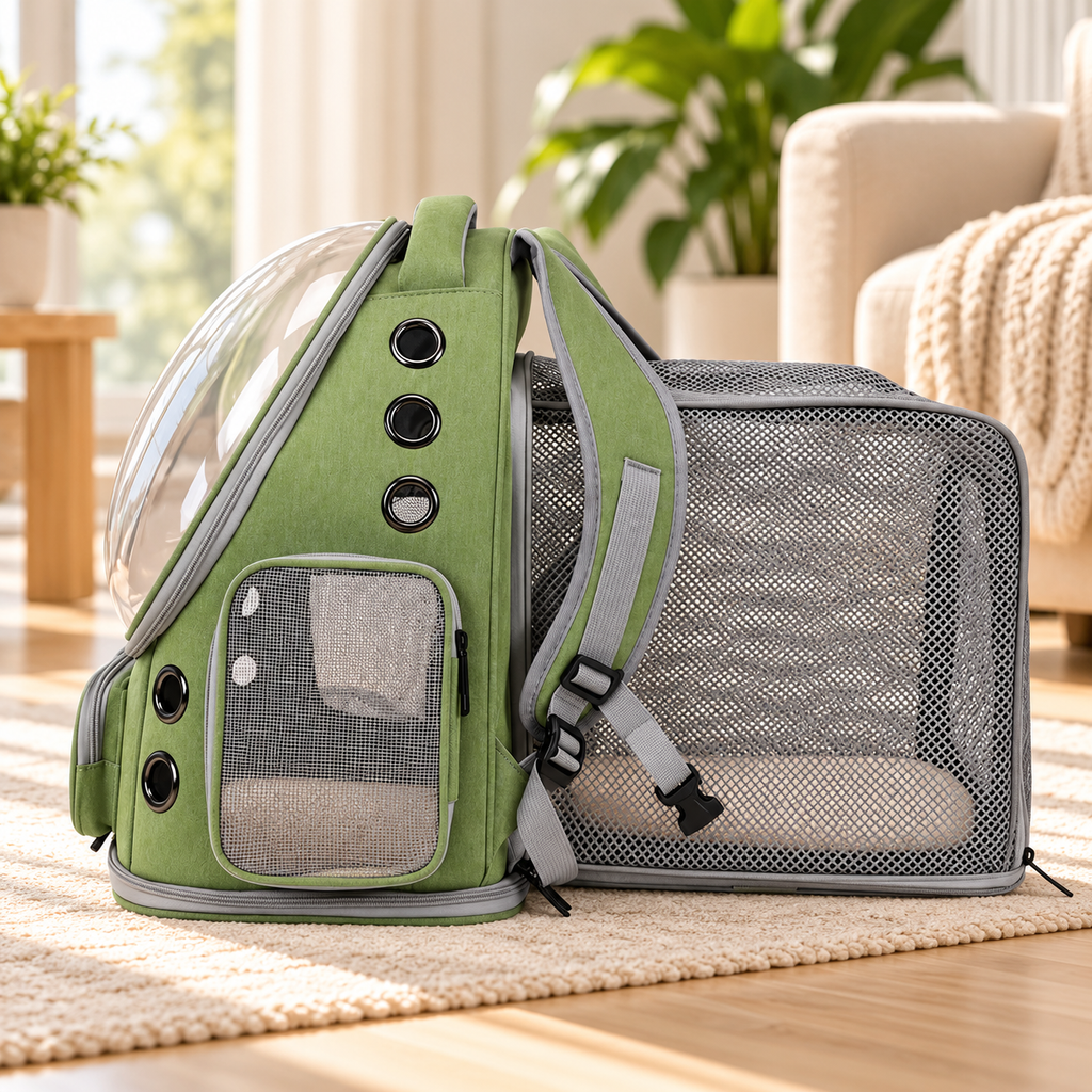 AeroPet Expandable Backpack – Breathable Travel Carrier for Cats & Small Dogs