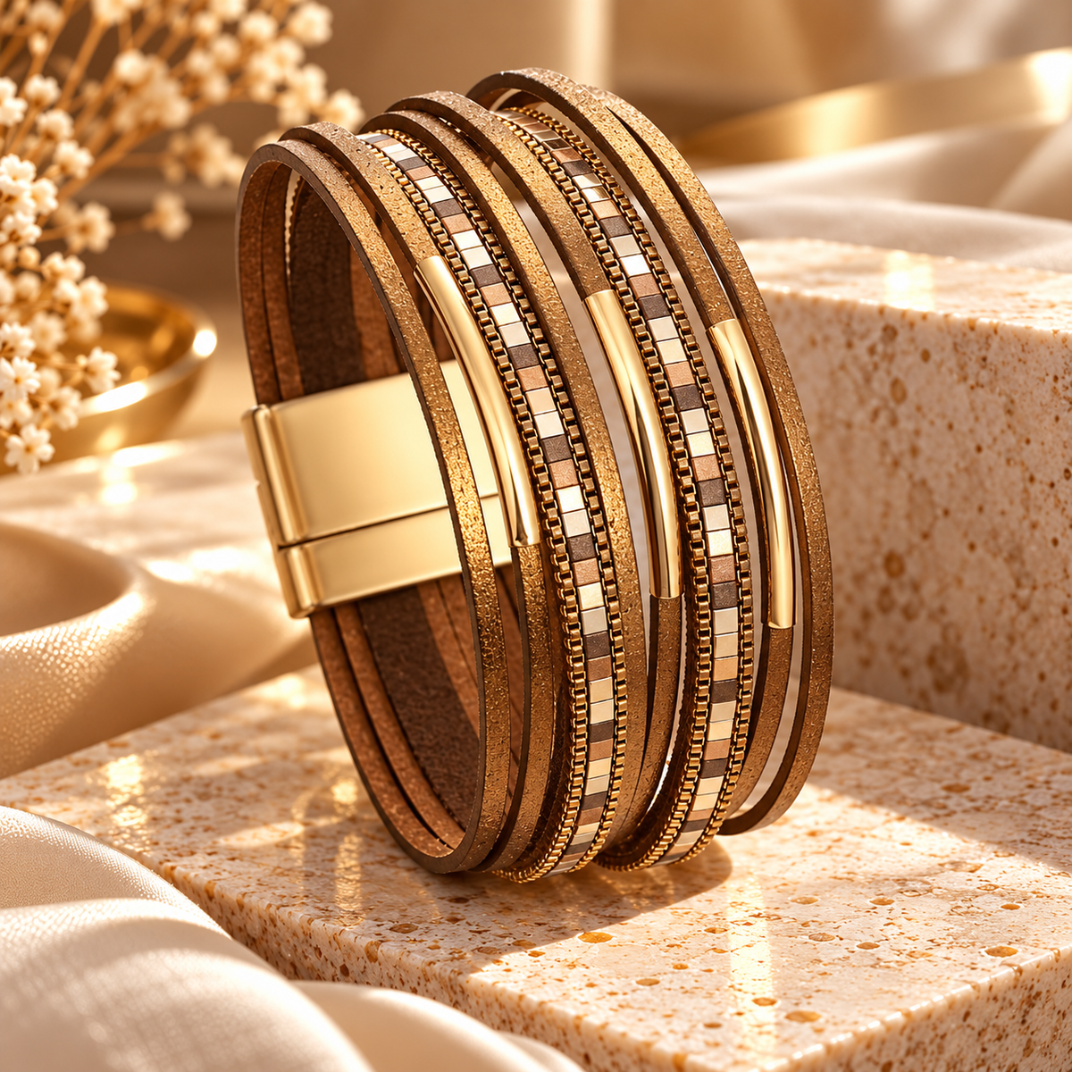 Midnight Luxe Wrap Bracelet