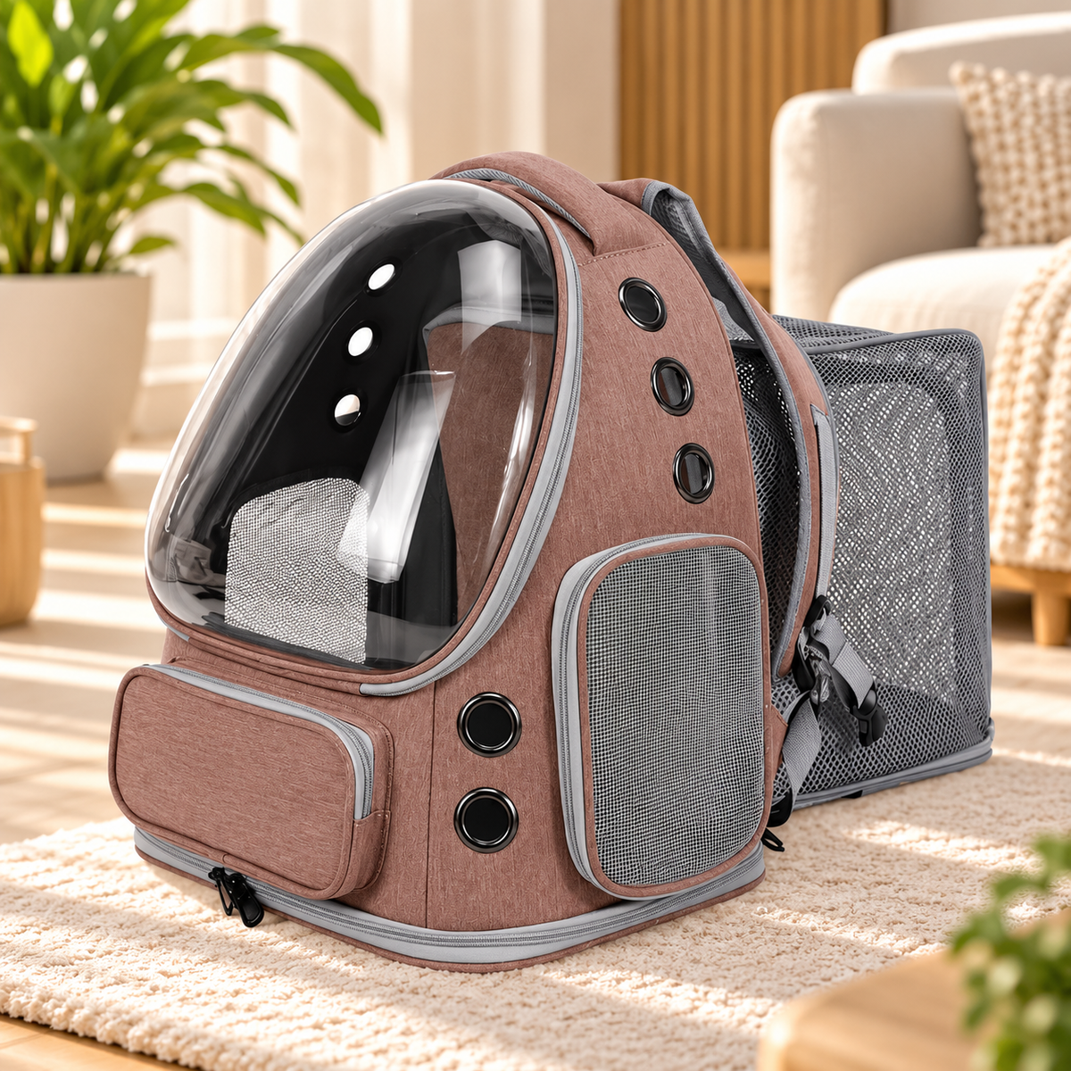 AeroPet Expandable Backpack – Breathable Travel Carrier for Cats & Small Dogs