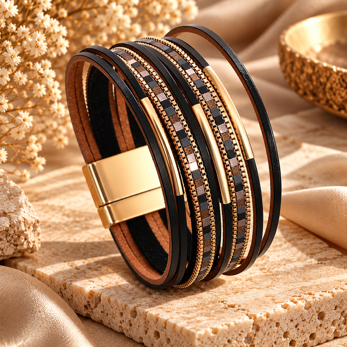 Midnight Luxe Wrap Bracelet