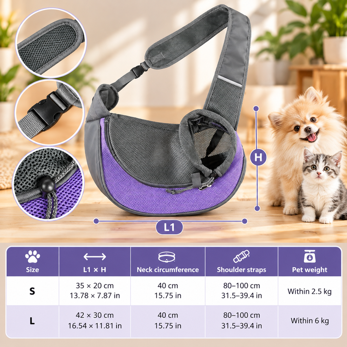 UrbanPaw Travel Sling