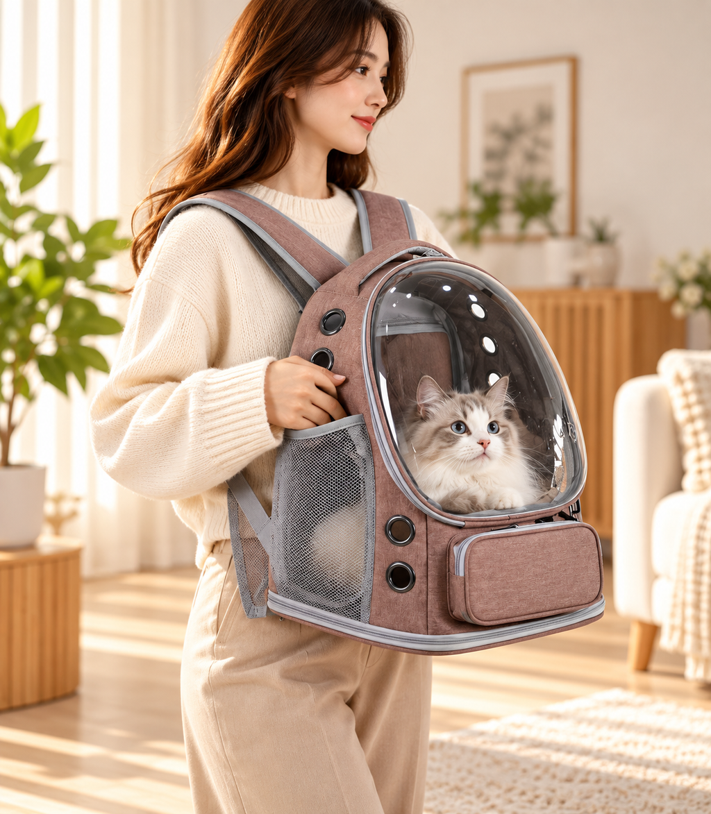AeroPet Expandable Backpack – Breathable Travel Carrier for Cats & Small Dogs