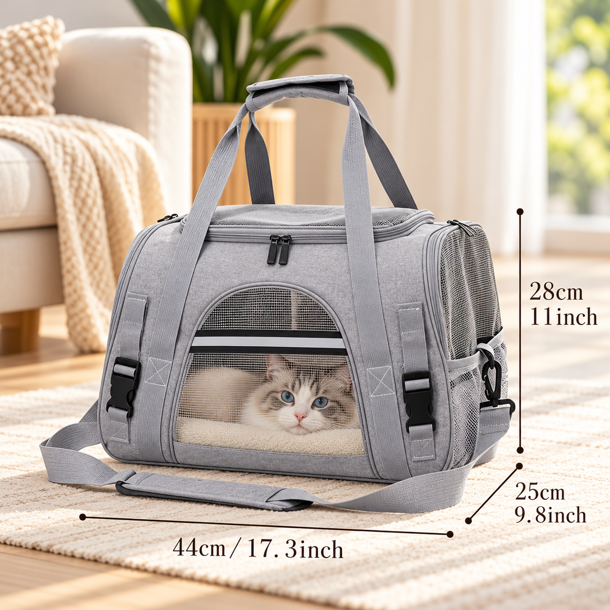 LuxePet Travel Carrier -Soft Airline-Approved Bag for Cats & Dogs