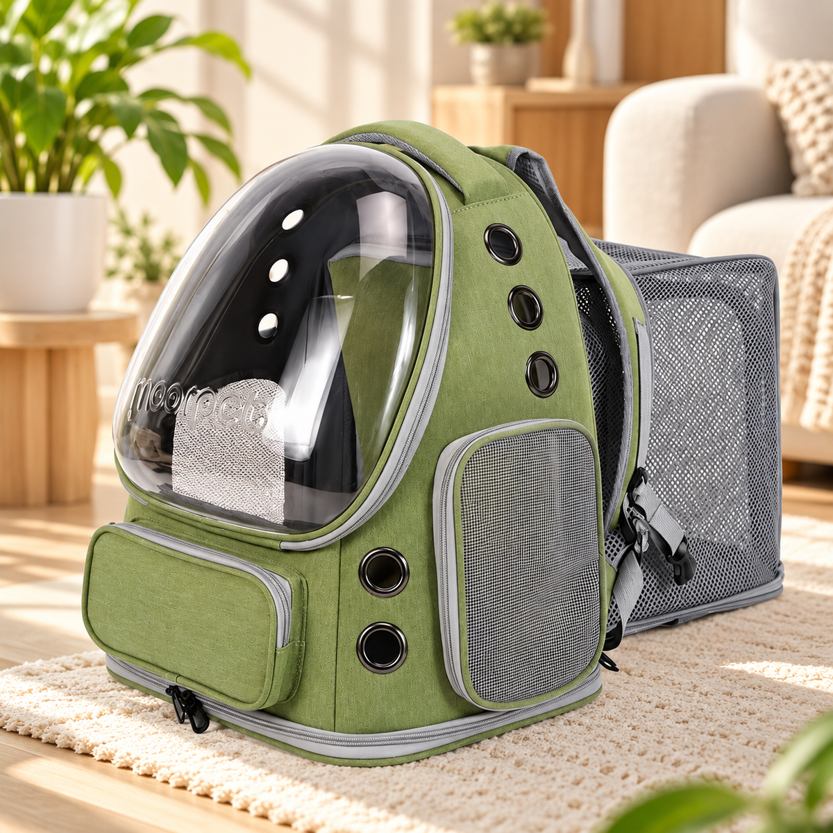 AeroPet Expandable Backpack – Breathable Travel Carrier for Cats & Small Dogs