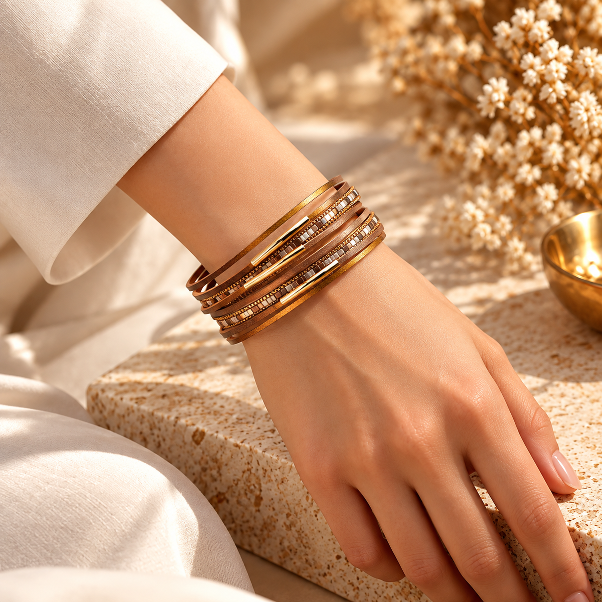 Midnight Luxe Wrap Bracelet