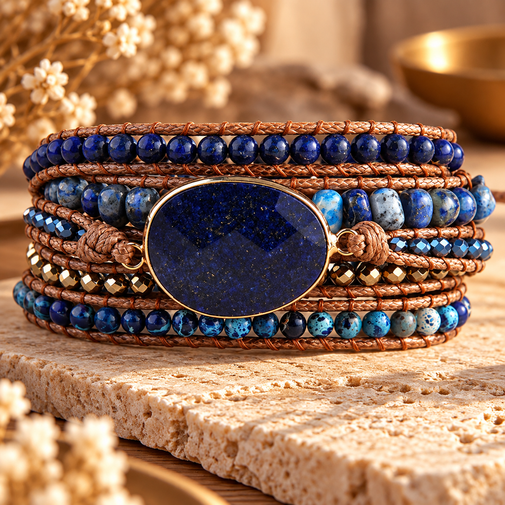Midnight Stone Wrap Bracelet