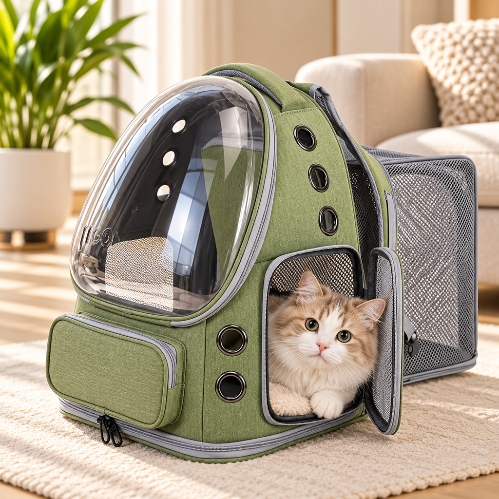 AeroPet Expandable Backpack – Breathable Travel Carrier for Cats & Small Dogs