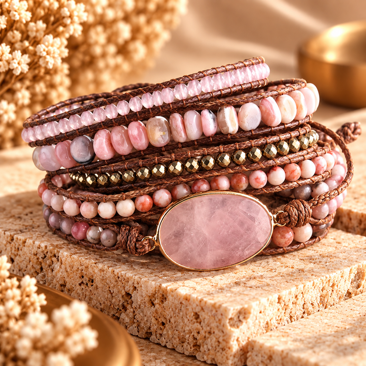Midnight Stone Wrap Bracelet