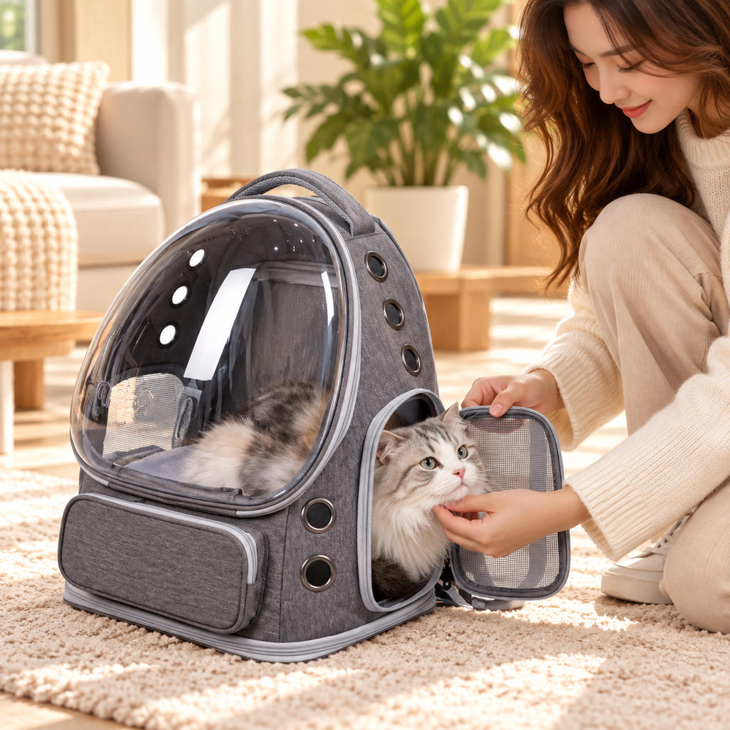 AeroPet Expandable Backpack – Breathable Travel Carrier for Cats & Small Dogs