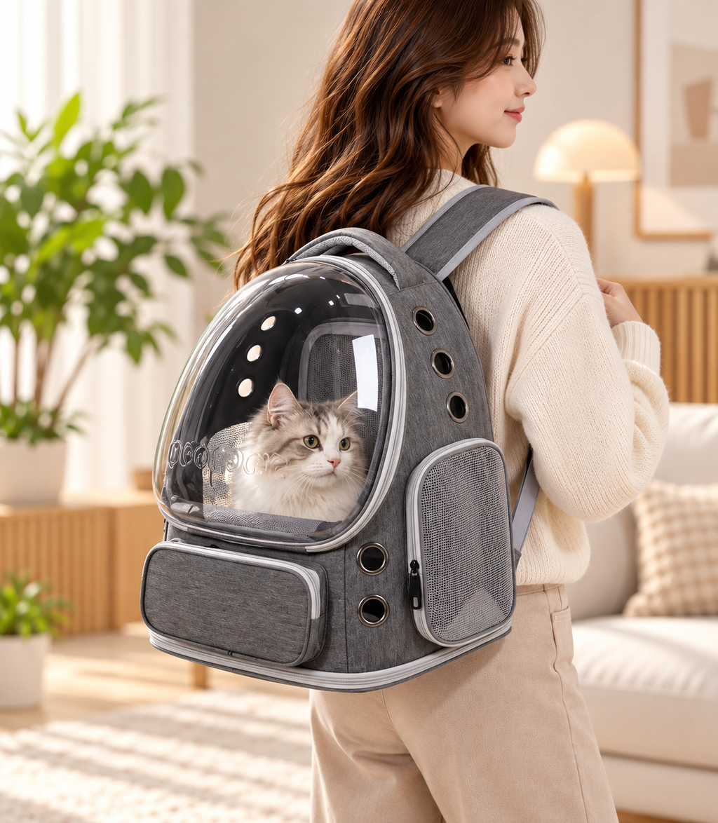AeroPet Expandable Backpack – Breathable Travel Carrier for Cats & Small Dogs