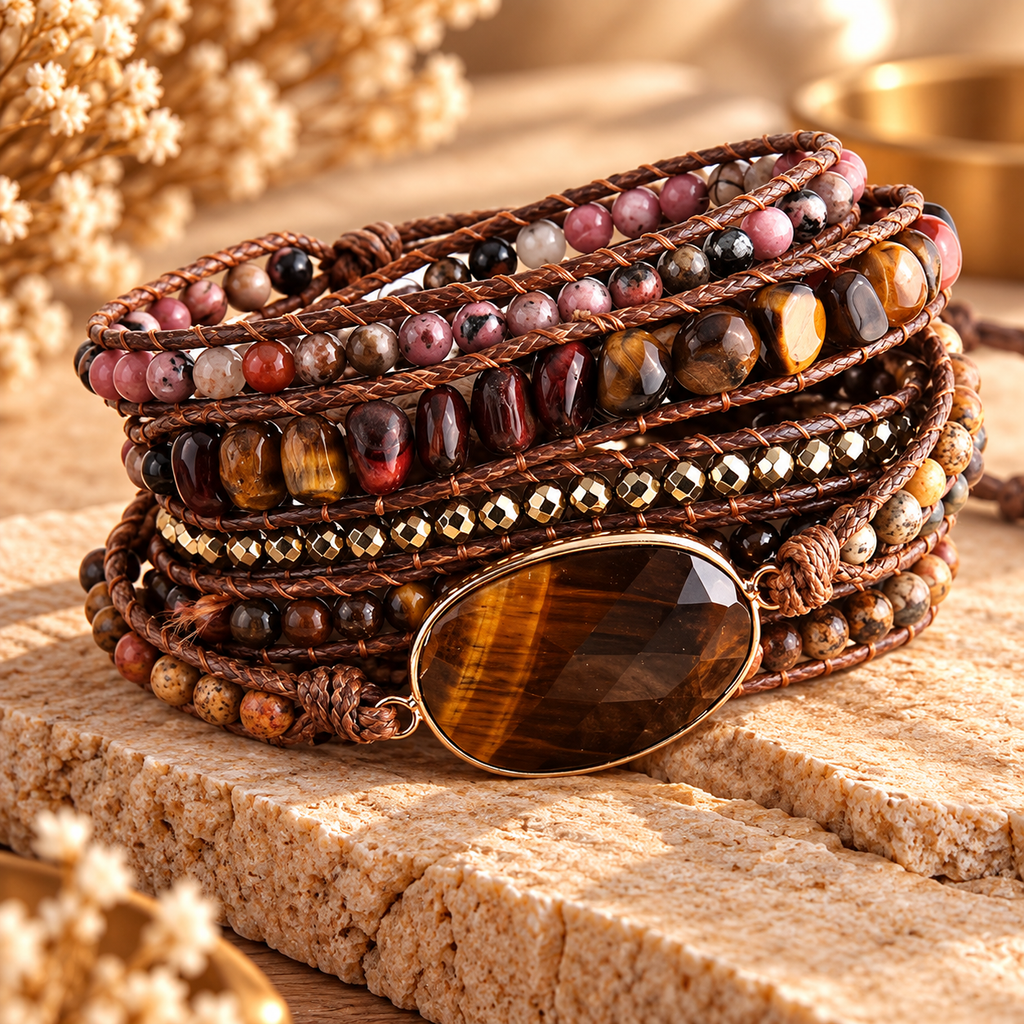 Midnight Stone Wrap Bracelet